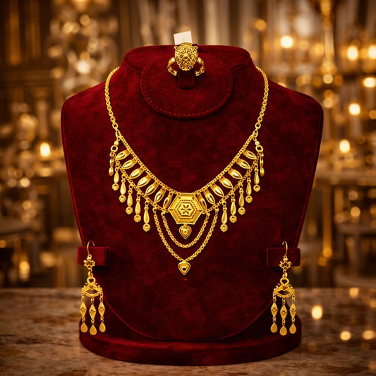 Luxury Gold Layered Necklace Set France | Modern Paris Style Jewelry Gift for Women
