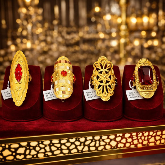 Luxury Gold Statement Rings Set France | Paris Style Bold Jewelry for Women