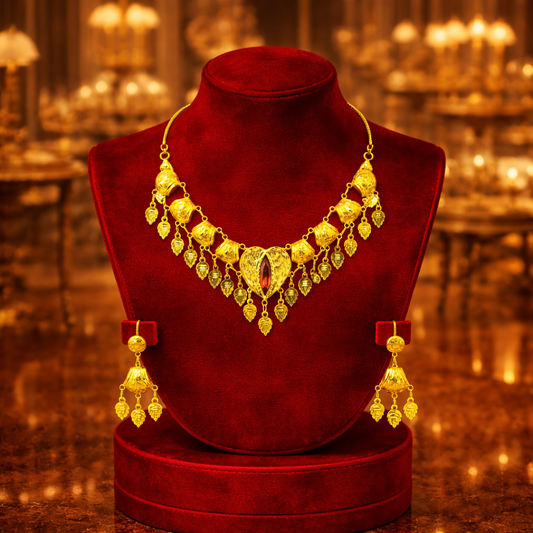 Luxury Gold Necklace Set France | Elegant Paris Style Jewelry Gift for Women